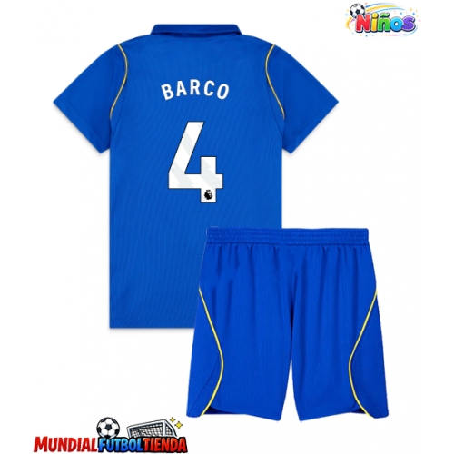 Camiseta Chelsea Valentin Barco #4 Primera Equipación Replica 2026-27 para niños mangas cortas (+ Pantalones cortos)